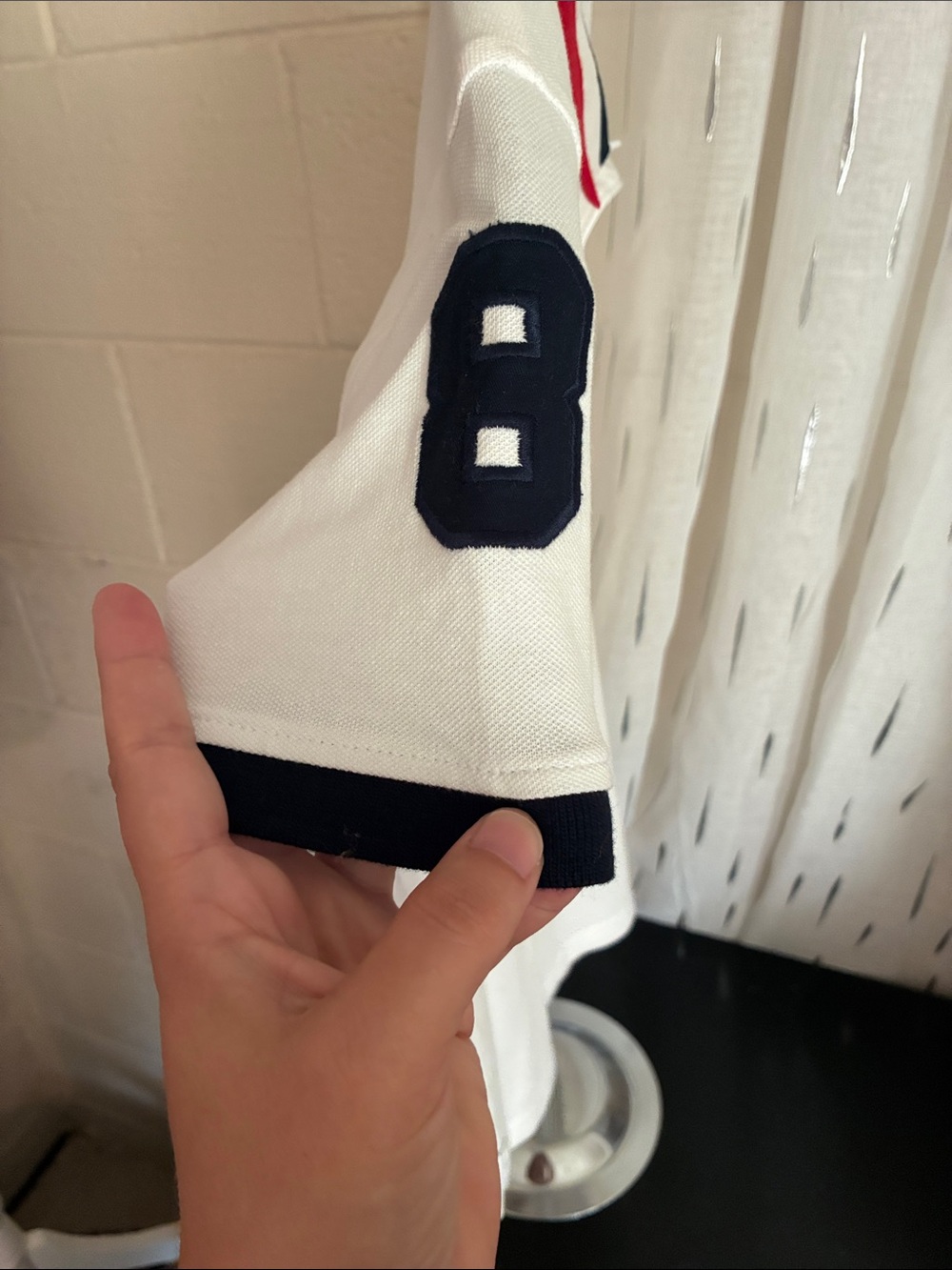 Tommy Hilfiger White Polo with Red & Navy Accents - Picture 4 of 5